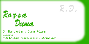 rozsa duma business card