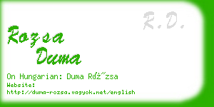 rozsa duma business card